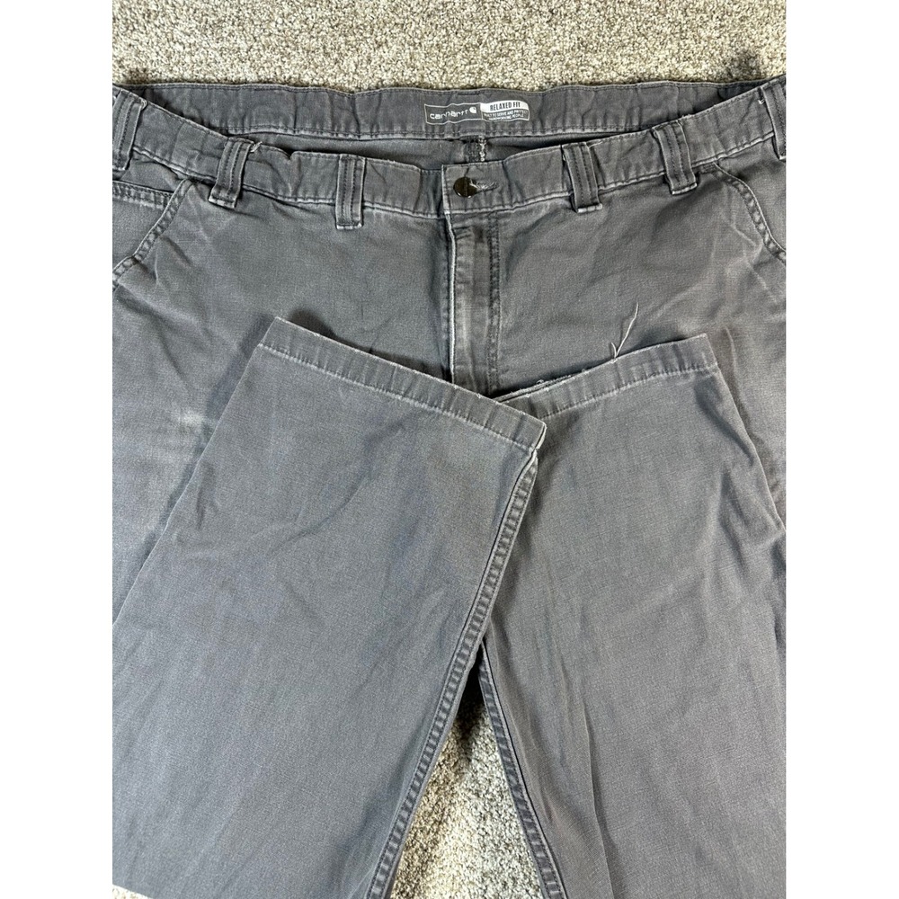 Carhartt Rugged Flex Relaxed Fit Canvas Double Front Utility Pants Gray 46x30